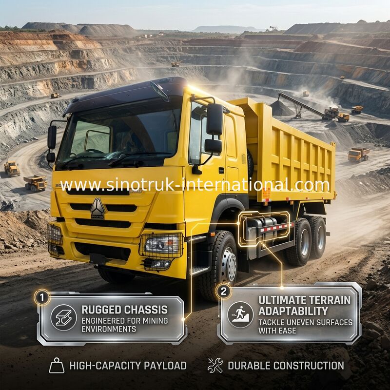 Sinotruk Howo Tipper Dump Truck Weichai 380Hp 10 Rodas 6 × 4 Rhd 20CBM