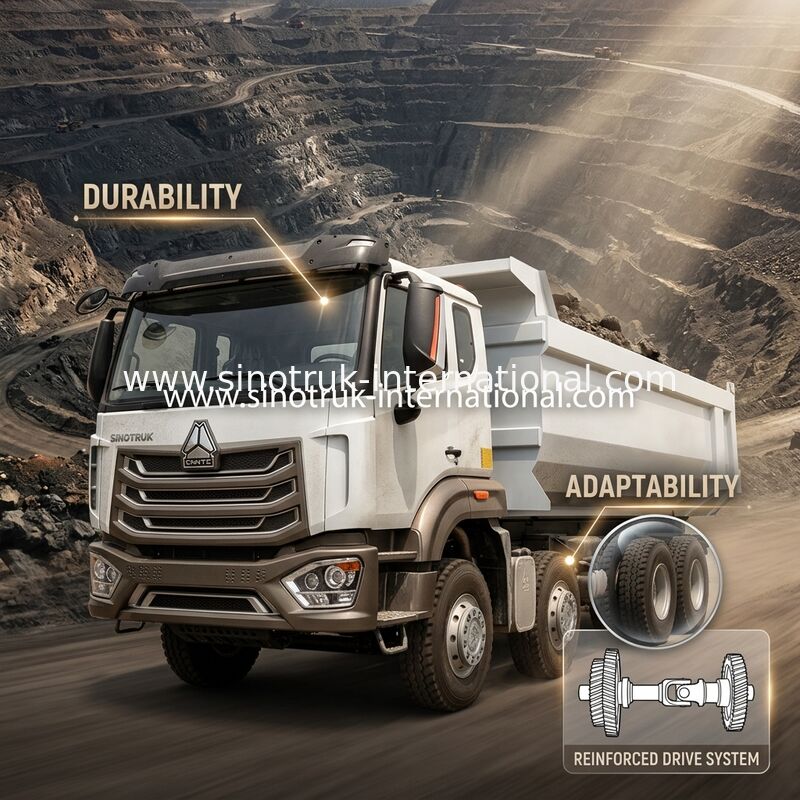 Caminhão basculante de HOWO N7 LHD 12wheels 8X4 400HP para a mineração