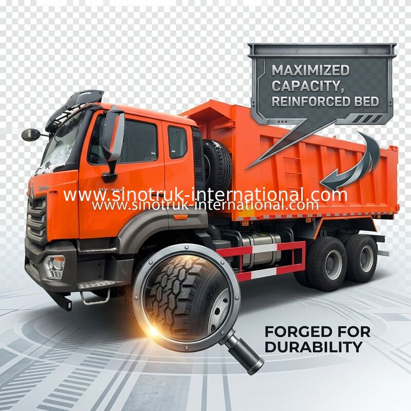 Sinotruk Hohan Carrinho de descarga de descarga N7 6 × 4 10 rodas 380Hp Lhd ou Rhd