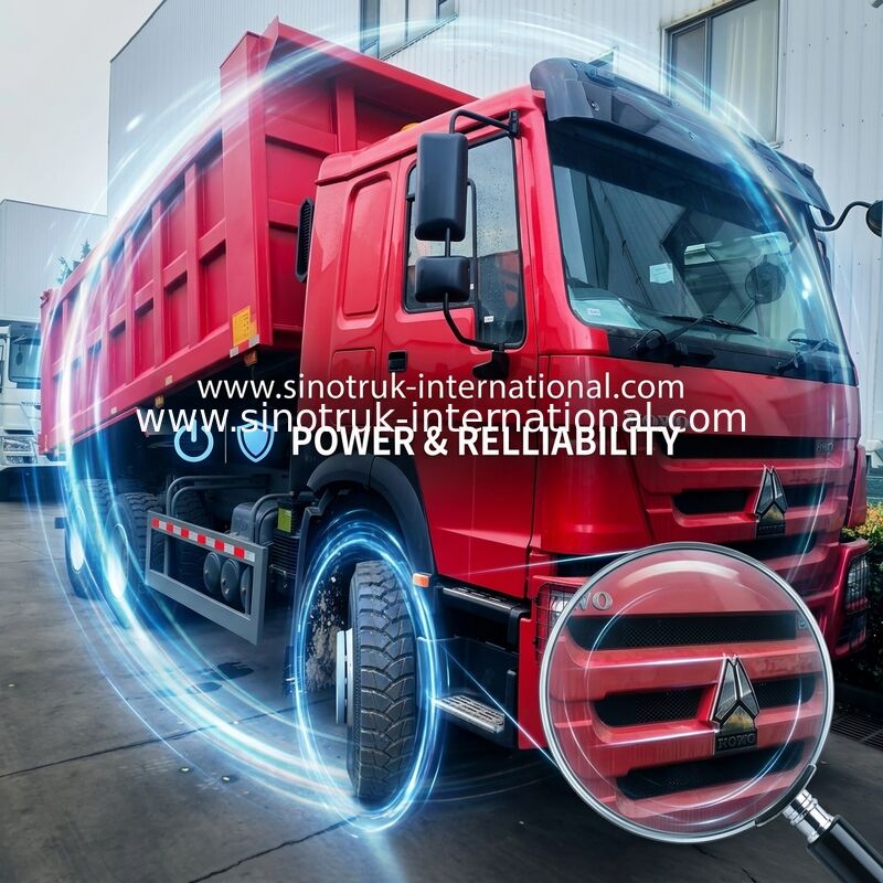 Sinotruk Howo Dump Truck 380Hp 6 × 4 com cilindro hidráulico Hyva para mineração