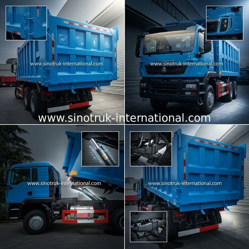 Rodas azuis HOWO Tipper Dump Truck High Horsepower 371HP de LHD 6×4 10