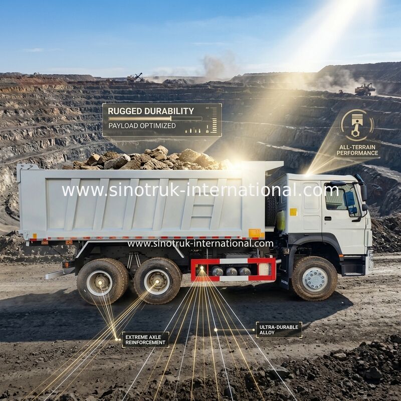 RHD 6×6 10 rodas Branco HOWO Carrinho de inclinação Full Drive Alta potência 380 HP