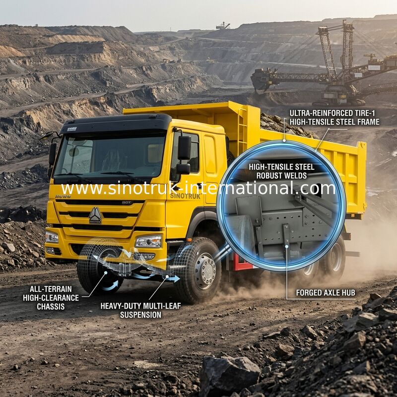 10 consumo alto dos cavalos-força 400HP HOWO Tipper Dump Truck Low Fuel das rodas