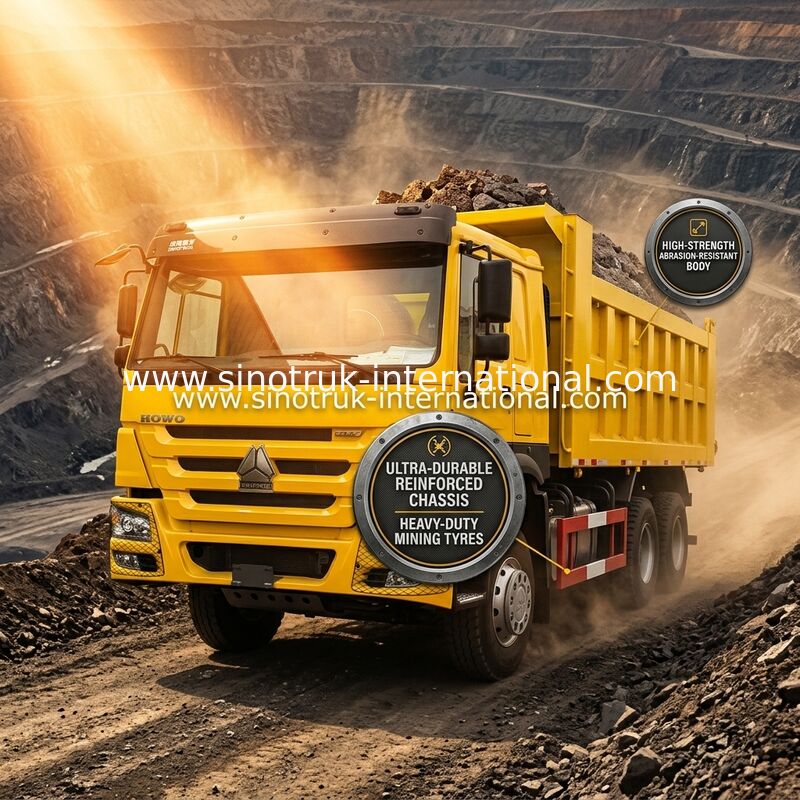 Amarelo de levantamento médio do × 4 de Sinotruk Howo Tipper Dump Truck 10Wheels 400Hp 6