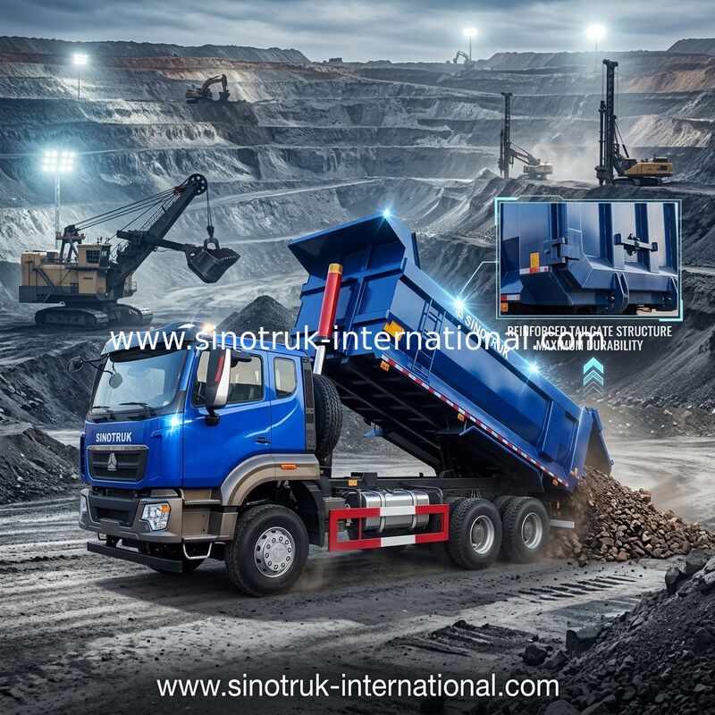 SINOTRUK HOWO Caminhão de descarga de volante 6 × 4 10 rodas RHD 380Hp U Tipo 1 luz de aviso