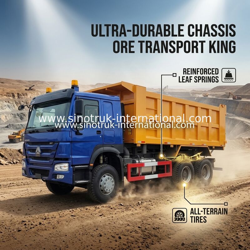 Rodas altas dos cavalos-força 400HP HOWO Tipper Dump Truck LHD 6×4 10