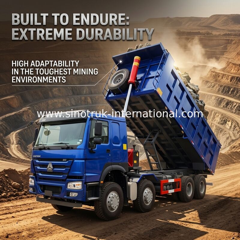Baixos cavalos-força altos azuis do consumo de combustível 400HP HOWO Tipper Dump Truck RHD 6×4 12wheels