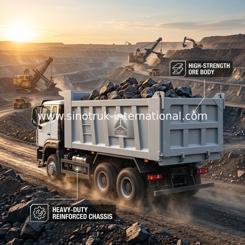 Rodas altas de Tipper Dump Truck LHD 6×4 10 do branco dos cavalos-força 400HP HOWO
