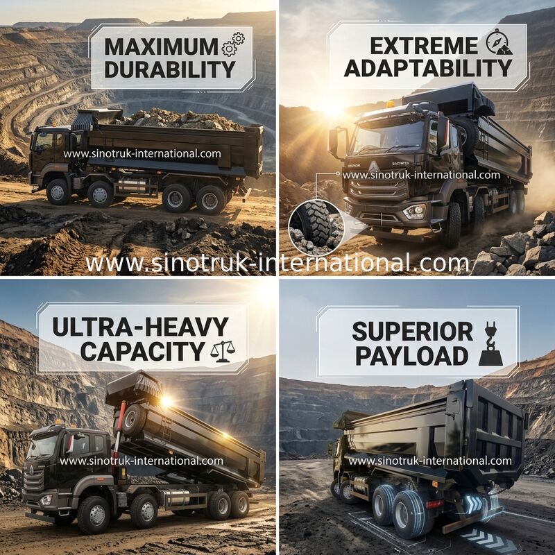 Mineração preta Tipper Dump Truck 20-50Tons 8 x de Howo Euro 4 2 400Hp