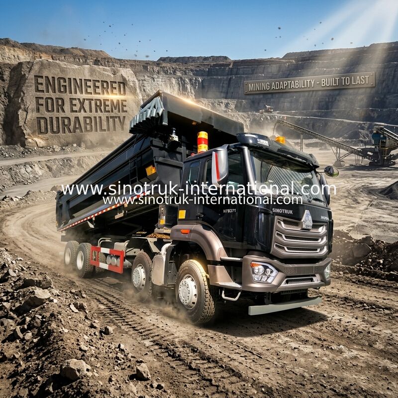 Rodas N7 preto ZZ3317V386JB1R de Sinotruk HOWO Tipper Dump Truck 8X4 371hp 12