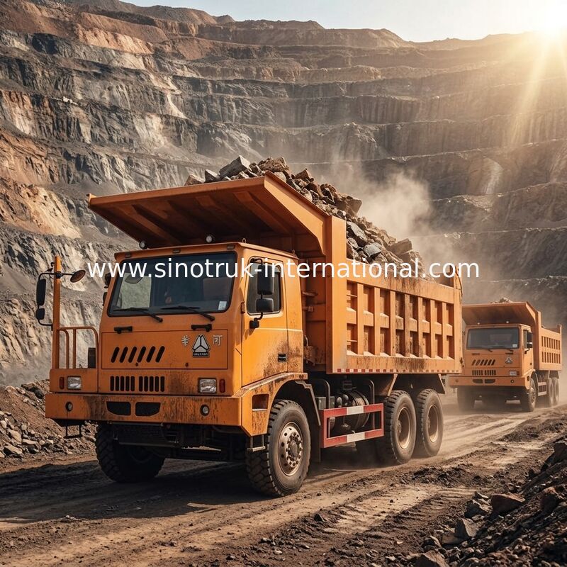 mineração Tipper Dump Truck 371HP de 6X4 LHD 70 toneladas de SINOTRUK HOWO para o setor mineiro