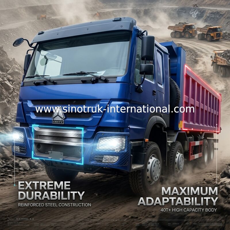 CAMINHÃO BASCULANTE AZUL LHD DO CAMINHÃO BASCULANTE DE SINOTRUK HOWO 400HP 8×4