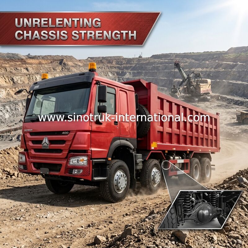 CAMINHÃO BASCULANTE VERMELHO LHD DO CAMINHÃO BASCULANTE DE SINOTRUK HOWO 400HP 8×4