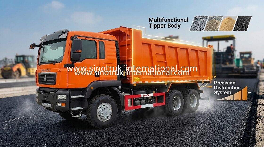 Grande capacidade Tipper Dump Truck For Construction de HOWO RHD 30 - 40 toneladas