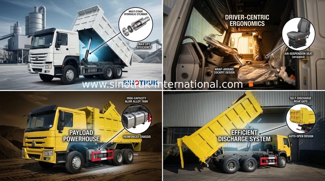 Sinotruk 400hp de Howo 6 x 4 10 das rodas levantamento médio de Tipper Dump Truck
