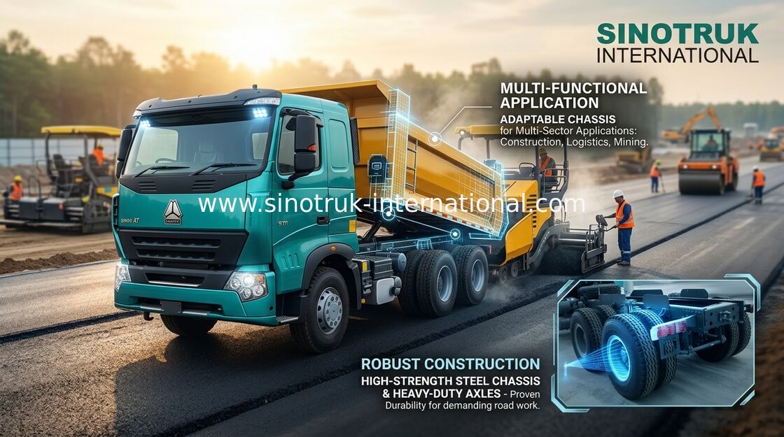 O caminhão basculante 6x4 resistente Sinotruk Howo 290HP do caminhão basculante do perfil baixo usa-se extensamente