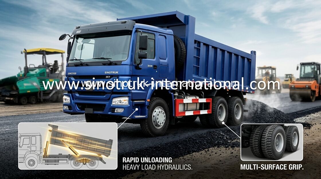 Caminhão basculante pesado HYVA de HOWO A7 do cilindro de 40 toneladas do caminhão basculante 336HP 6X4 LHD 20CBM