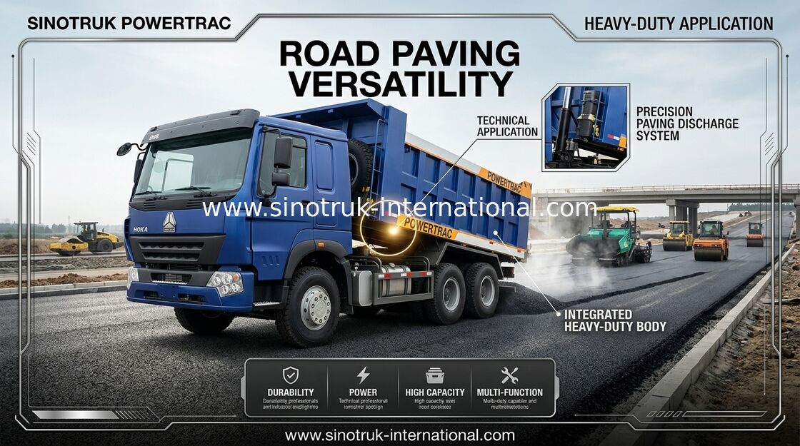 10 caminhão basculante LHD 371 HP 20CBM 30 das rodas SINOTRUK - cilindro hidráulico de 40 toneladas de HYVA