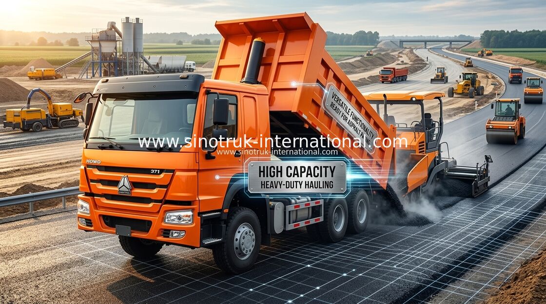 Capacidade de carga alta alaranjada das rodas LHD de HP 12 do caminhão basculante 371 de Sinotruk Howo
