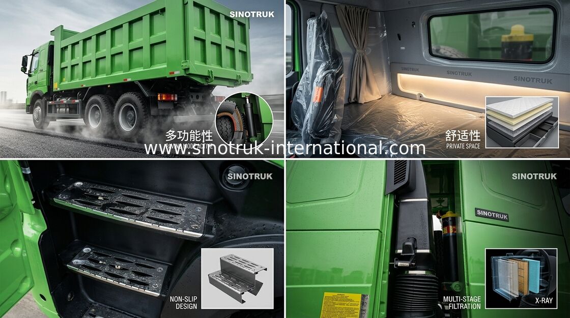 Toneladas hidráulicas de levantamento dianteiras de RHD 6X4 do sistema 30 - 40 do caminhão basculante A7 de SINOTRUK HOWO