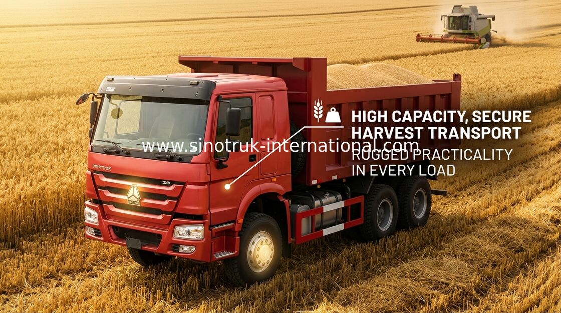 Caminhão basculante LHD 371 HP de Sinotruk Howo toneladas de caminhão basculante pesado de 25 - 40 Euros 2