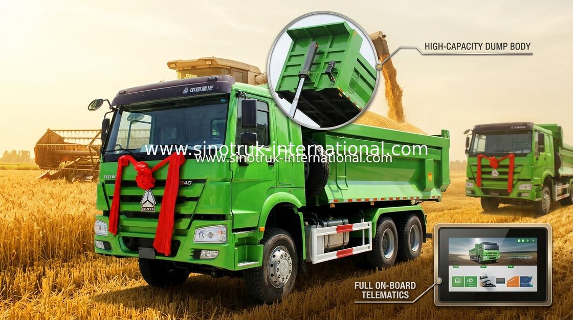 Caminhão basculante 266 HP do caminhão basculante do material de construção - caminhão basculante do anúncio publicitário de 420 HP
