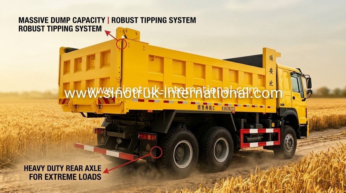 A descarga sino Howo do caminhão basculante transporta 6X4 10-25 CBM para o transporte do material de construção