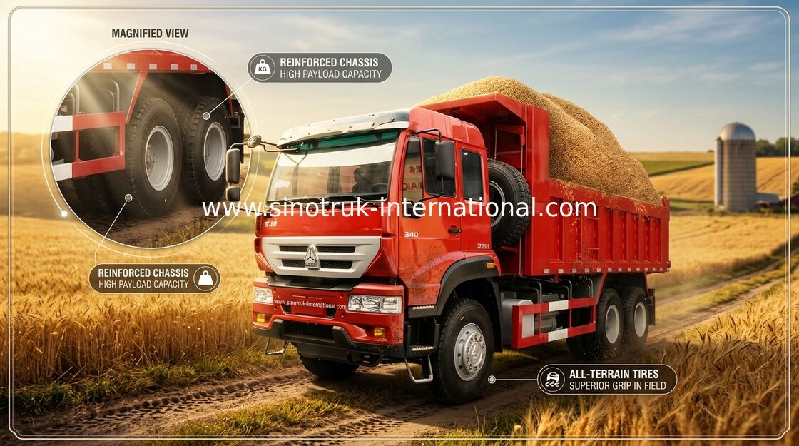 30 - 40 de 6X4 LHD toneladas de caminhão basculante do caminhão basculante com o cilindro 10-25CBM hidráulico de levantamento dianteiro