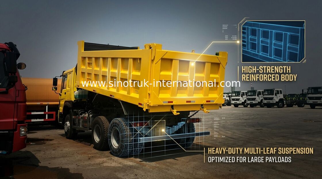 Caminhão de caminhão basculante resistente toneladas de pneu radial de levantamento Ventral de 6X4 de Sinotruk Howo 30 - 40