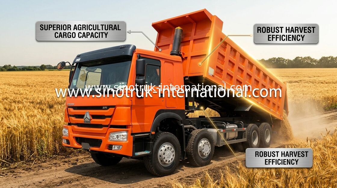 O caminhão de caminhão basculante SINOTRUK HOWO 371HP 12 roda LHD 31 toneladas de 20-30CBM ZZ3317N3567W