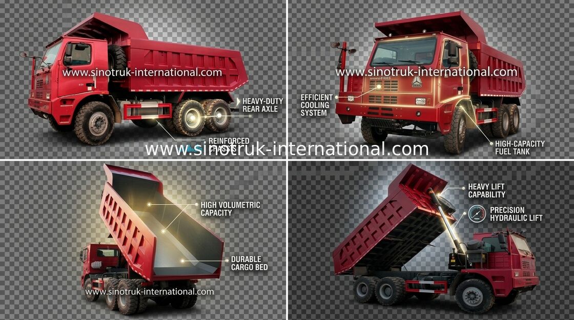 Camião basculante SINOTRUK HOWO 70 LHD de mineração 6X4 371HP 70tons ZZ5707S3840AJ do caminhão basculante