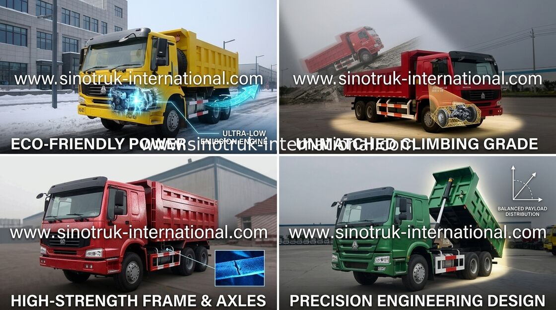 Camião basculante 10wheels LHD 371HP 25tons 10-25CBM ZZ3257N3847A do caminhão basculante de SINOTRUK HOWO