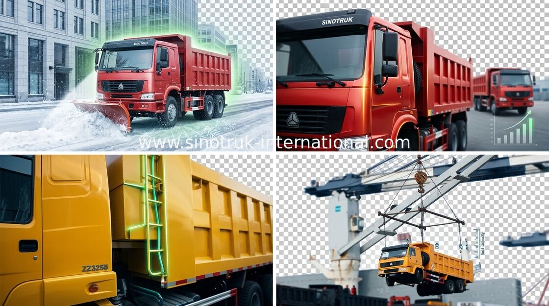 Camião basculante SINOTRUK HOWO 6X4 LHD 371HP 25-40tons 10-25CBM ZZ3257N3847A do caminhão basculante