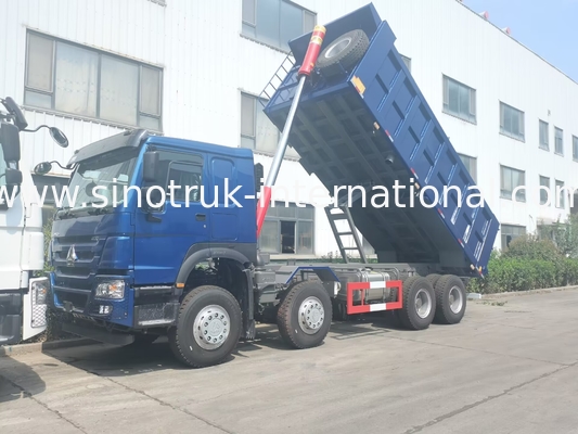 Caminhão basculante azul de SINOTRUK HOWO LHD 12wheels 8X4 400HP para a mineração Front Lifting 50Tons