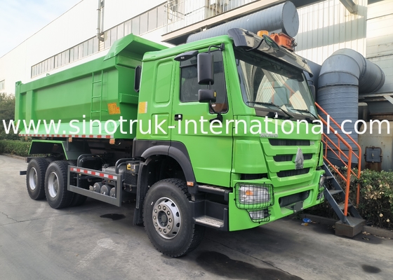 Sinotruk Howo Tipper Dump Truck 380Hp 6 × 4 U Forma Carga Corpo Verde Cor