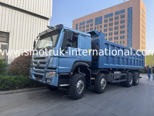 380 hp Sinotruk Howo 8x4 Dump Truck 12 rodas HW76 ZZ3317V3567B1R RHD Elegante Azul