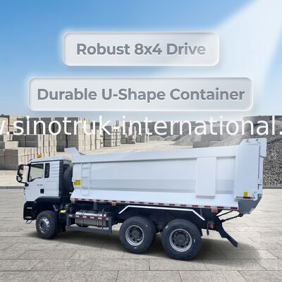 SINOTRUK HOWO TX Modelo 380HP LHD Dump Truck 6X4 Utype Container Branco
