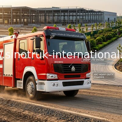 caminhão SINOTRUK HOWO 10CBM 290HP da luta contra o incêndio de 4X2 LHD para polvilhar