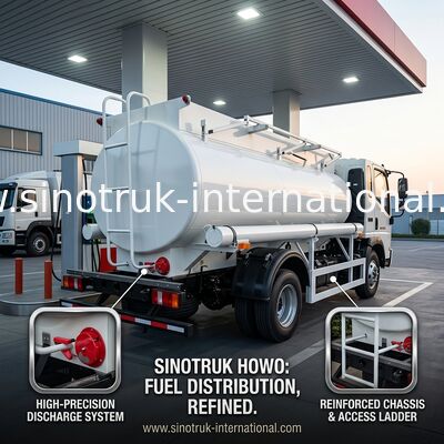 SINOTRUK HOWO 4X2 6 rodas Caminhão de tanque de óleo 5-6CBM