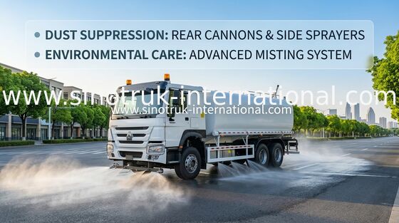 Sinotruk HOWO Caminhão de tanque de água 6x4 RHD branco ZZ1257V4347B1 Com função de descarga de alta pressão