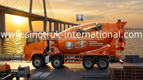 Sinotruk Howo N7 caminhão de mistura de betão 6 X 4 Euro 2 380hp para construção
