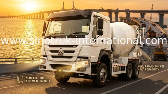 Alta potência 400HP HOWO Mixer Truck 6-12CBM LHD 6×4 10 rodas