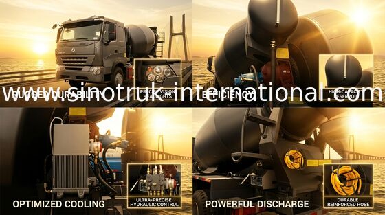 Caminhão INTERNACIONAL 10CBM 371HP 6X4 LHD do misturador concreto de SINOTRUK HOWO A7