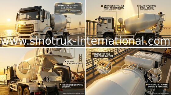 Caminhão para mistura de concreto Sinotruk Howo N7 6-10CBM 6 X 4 Euro 2