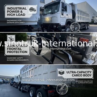 SINOTRUK HOWO 371HP Carrinho de descarga de descarga Construção Antiga Frente Frente Militar Para áreas de mineração