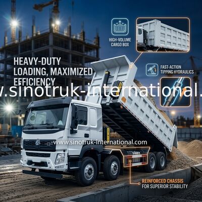 SINOTRUK HOWO 380HP camião de descarga de 12 rodas LHD 31 toneladas 20-30CBM V7-X Cab