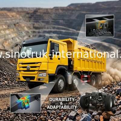 Amarelo de mineração do × 4 RHD das rodas 400Hp 8 de Sinotruk Howo Tipper Dump Truck 12