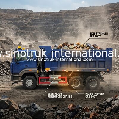 × 4 das rodas 400Hp 6 de Sinotruk N7 Tipper Dump Truck 10 com luz de aviso