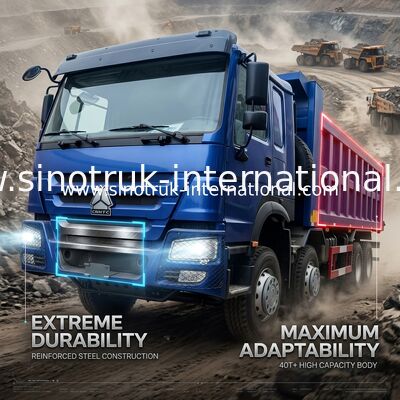 CAMINHÃO BASCULANTE AZUL LHD DO CAMINHÃO BASCULANTE DE SINOTRUK HOWO 400HP 8×4
