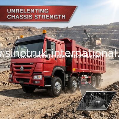 CAMINHÃO BASCULANTE VERMELHO LHD DO CAMINHÃO BASCULANTE DE SINOTRUK HOWO 400HP 8×4